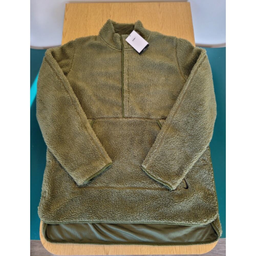 Nike Yoga Therma Fit Sherpa Winter Green Sweatshirt Pullover Mens Medium NEW M